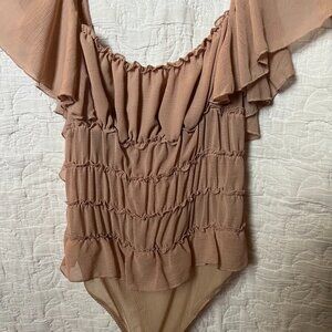 Free People XS Body Suit Scrunched Blouse